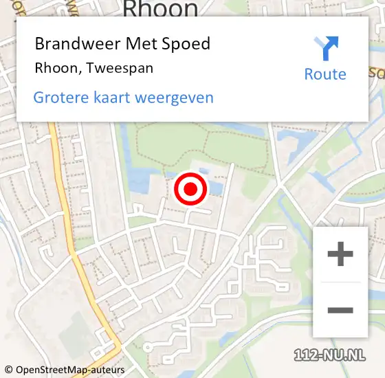 Locatie op kaart van de 112 melding: Brandweer Met Spoed Naar Rhoon, Tweespan op 14 september 2023 14:11