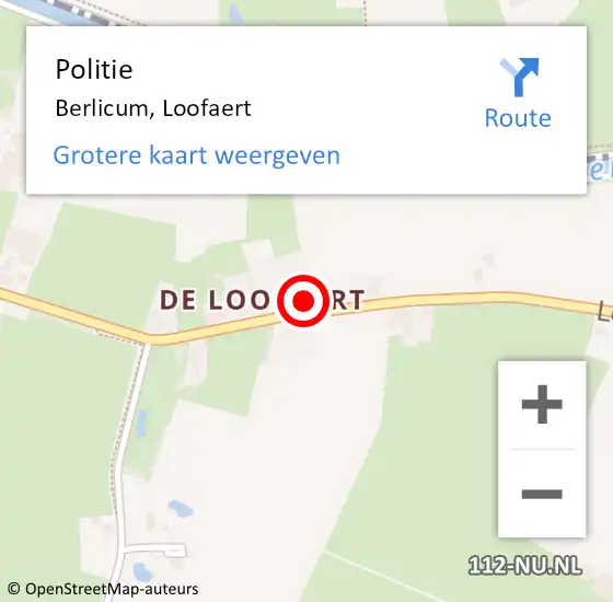 Locatie op kaart van de 112 melding: Politie Berlicum, Loofaert op 14 september 2023 14:56