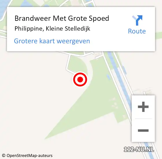 Locatie op kaart van de 112 melding: Brandweer Met Grote Spoed Naar Philippine, Kleine Stelledijk op 14 september 2023 15:16