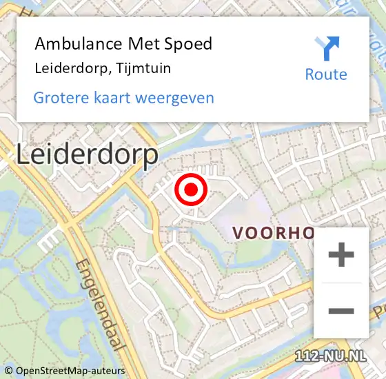 Locatie op kaart van de 112 melding: Ambulance Met Spoed Naar Leiderdorp, Tijmtuin op 14 september 2023 15:54