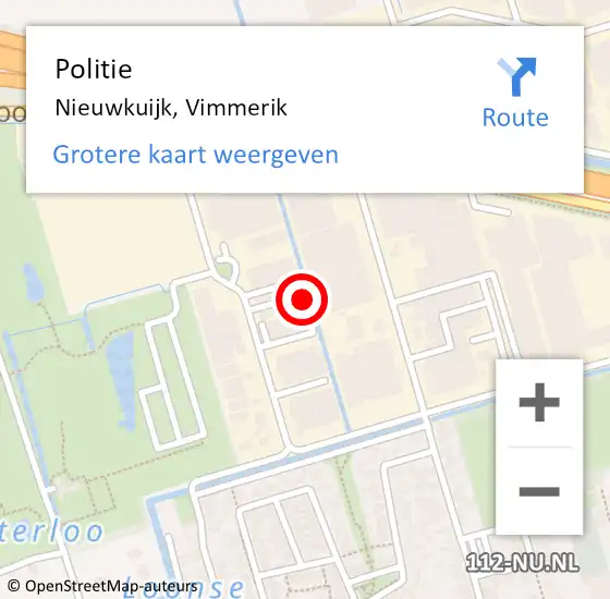 Locatie op kaart van de 112 melding: Politie Nieuwkuijk, Vimmerik op 14 september 2023 16:59
