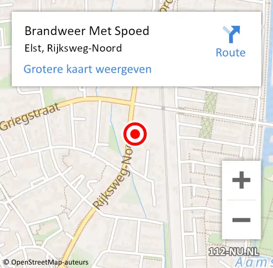 Locatie op kaart van de 112 melding: Brandweer Met Spoed Naar Elst, Rijksweg-Noord op 14 september 2023 18:00
