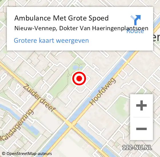 Locatie op kaart van de 112 melding: Ambulance Met Grote Spoed Naar Nieuw-Vennep, Dokter Van Haeringenplantsoen op 14 september 2023 18:06