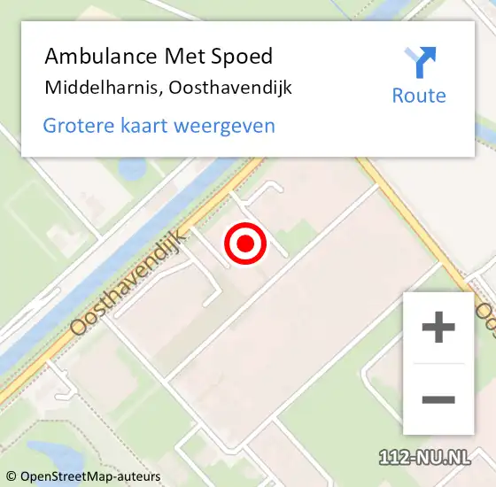 Locatie op kaart van de 112 melding: Ambulance Met Spoed Naar Middelharnis, Oosthavendijk op 14 september 2023 18:08