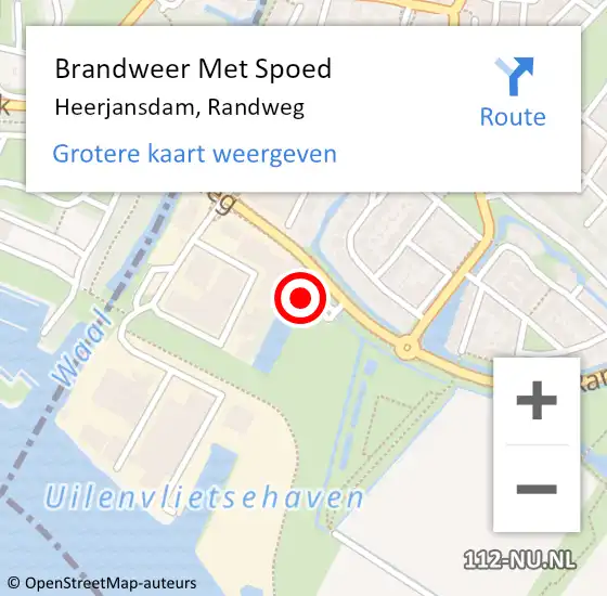 Locatie op kaart van de 112 melding: Brandweer Met Spoed Naar Heerjansdam, Randweg op 14 september 2023 18:26