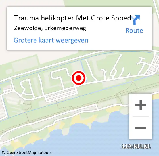 Locatie op kaart van de 112 melding: Trauma helikopter Met Grote Spoed Naar Zeewolde, Erkemederweg op 14 september 2023 19:13