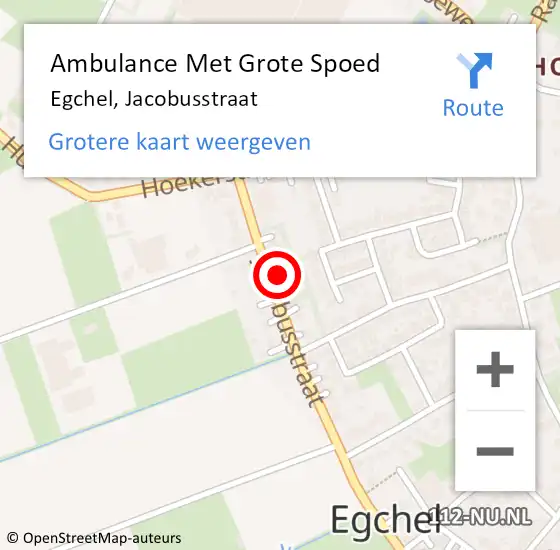 Locatie op kaart van de 112 melding: Ambulance Met Grote Spoed Naar Egchel, Jacobusstraat op 8 september 2014 10:05