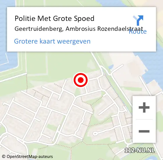 Locatie op kaart van de 112 melding: Politie Met Grote Spoed Naar Geertruidenberg, Ambrosius Rozendaelstraat op 14 september 2023 20:12