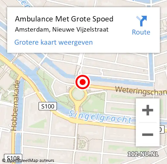 Locatie op kaart van de 112 melding: Ambulance Met Grote Spoed Naar Amsterdam, Nieuwe Vijzelstraat op 14 september 2023 20:37