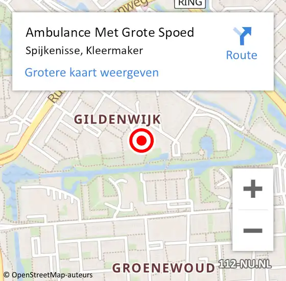 Locatie op kaart van de 112 melding: Ambulance Met Grote Spoed Naar Spijkenisse, Kleermaker op 14 september 2023 22:27