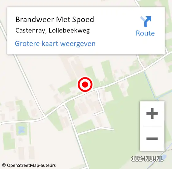 Locatie op kaart van de 112 melding: Brandweer Met Spoed Naar Castenray, Lollebeekweg op 14 september 2023 23:50