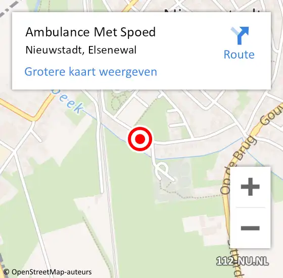 Locatie op kaart van de 112 melding: Ambulance Met Spoed Naar Nieuwstadt, Elsenewal op 8 september 2014 10:22