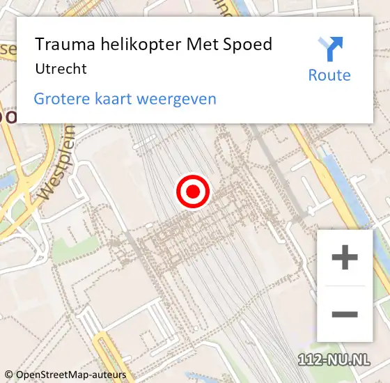 Locatie op kaart van de 112 melding: Trauma helikopter Met Spoed Naar Utrecht op 15 september 2023 00:43