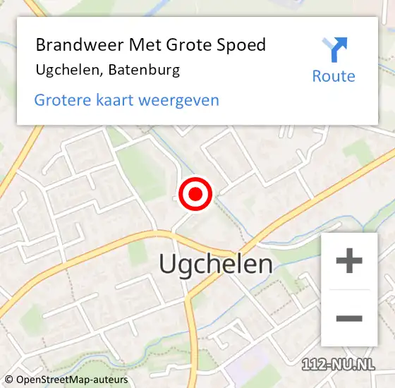 Locatie op kaart van de 112 melding: Brandweer Met Grote Spoed Naar Ugchelen, Batenburg op 15 september 2023 02:23