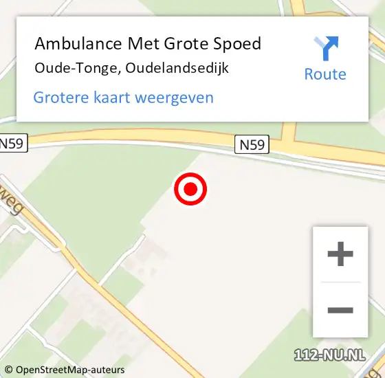 Locatie op kaart van de 112 melding: Ambulance Met Grote Spoed Naar Oude-Tonge, Oudelandsedijk op 15 september 2023 02:29