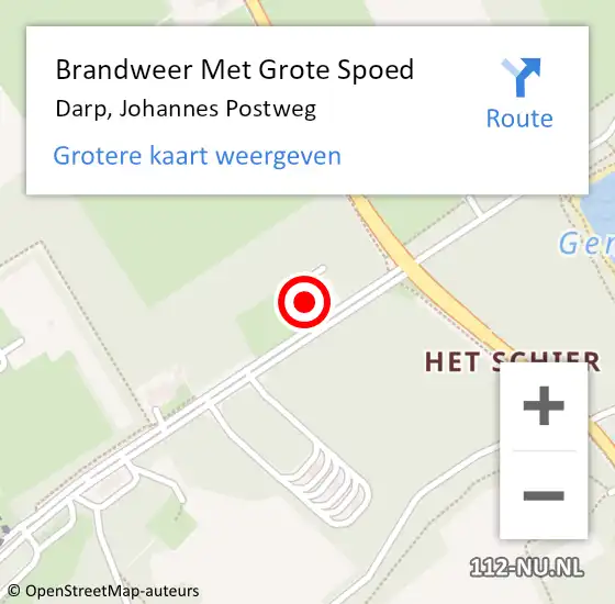 Locatie op kaart van de 112 melding: Brandweer Met Grote Spoed Naar Darp, Johannes Postweg op 15 september 2023 03:30