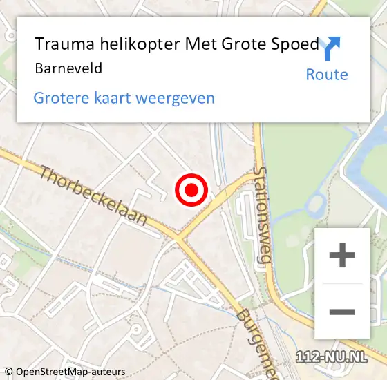 Locatie op kaart van de 112 melding: Trauma helikopter Met Grote Spoed Naar Barneveld op 15 september 2023 05:33