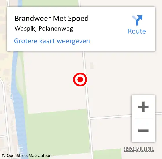 Locatie op kaart van de 112 melding: Brandweer Met Spoed Naar Waspik, Polanenweg op 15 september 2023 07:13