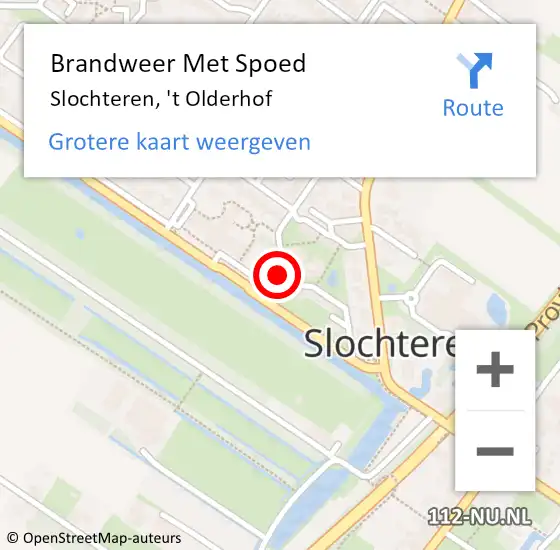 Locatie op kaart van de 112 melding: Brandweer Met Spoed Naar Slochteren, 't Olderhof op 15 september 2023 07:33