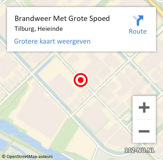Locatie op kaart van de 112 melding: Brandweer Met Grote Spoed Naar Tilburg, Heieinde op 15 september 2023 08:08
