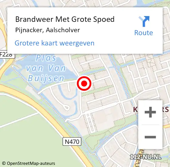 Locatie op kaart van de 112 melding: Brandweer Met Grote Spoed Naar Pijnacker, Aalscholver op 15 september 2023 08:22