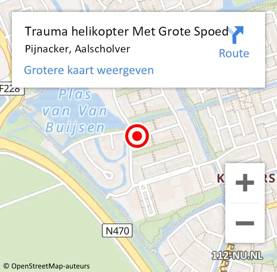 Locatie op kaart van de 112 melding: Trauma helikopter Met Grote Spoed Naar Pijnacker, Aalscholver op 15 september 2023 08:23