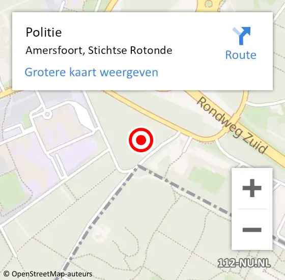 Locatie op kaart van de 112 melding: Politie Amersfoort, Stichtse Rotonde op 15 september 2023 09:13