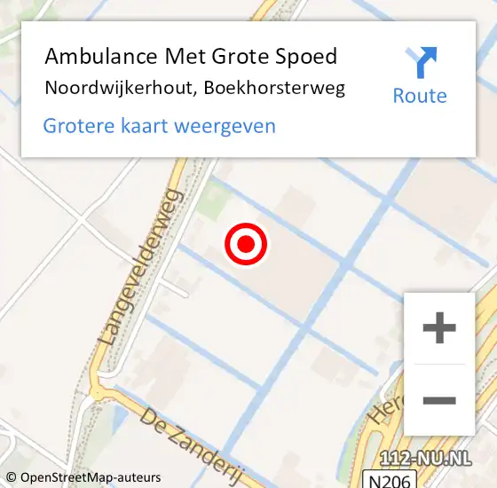 Locatie op kaart van de 112 melding: Ambulance Met Grote Spoed Naar Noordwijkerhout, Boekhorsterweg op 15 september 2023 11:02
