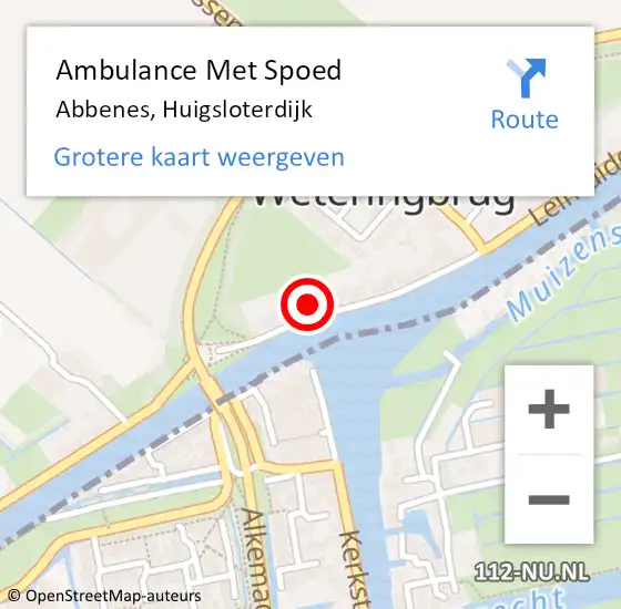 Locatie op kaart van de 112 melding: Ambulance Met Spoed Naar Abbenes, Huigsloterdijk op 15 september 2023 11:25