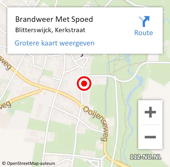 Locatie op kaart van de 112 melding: Brandweer Met Spoed Naar Blitterswijck, Kerkstraat op 15 september 2023 11:35