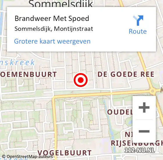 Locatie op kaart van de 112 melding: Brandweer Met Spoed Naar Sommelsdijk, Montijnstraat op 13 oktober 2013 22:32