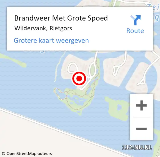 Locatie op kaart van de 112 melding: Brandweer Met Grote Spoed Naar Wildervank, Rietgors op 15 september 2023 12:30