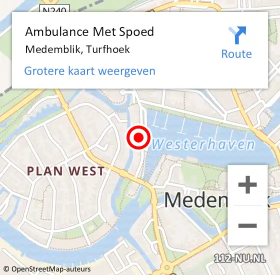 Locatie op kaart van de 112 melding: Ambulance Met Spoed Naar Medemblik, Turfhoek op 15 september 2023 14:22