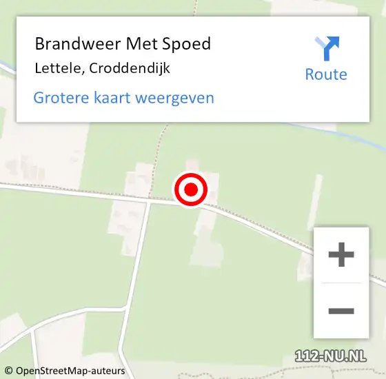 Locatie op kaart van de 112 melding: Brandweer Met Spoed Naar Lettele, Croddendijk op 8 september 2014 11:13