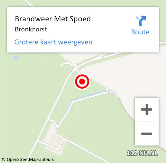 Locatie op kaart van de 112 melding: Brandweer Met Spoed Naar Bronkhorst op 15 september 2023 14:33