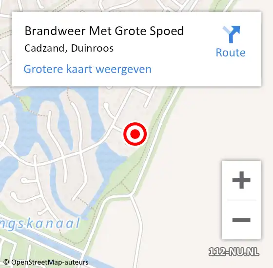 Locatie op kaart van de 112 melding: Brandweer Met Grote Spoed Naar Cadzand, Duinroos op 15 september 2023 16:14