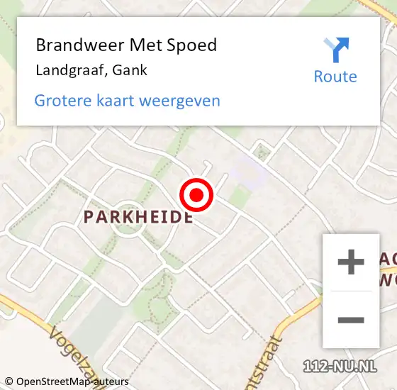 Locatie op kaart van de 112 melding: Brandweer Met Spoed Naar Landgraaf, Gank op 15 september 2023 16:32