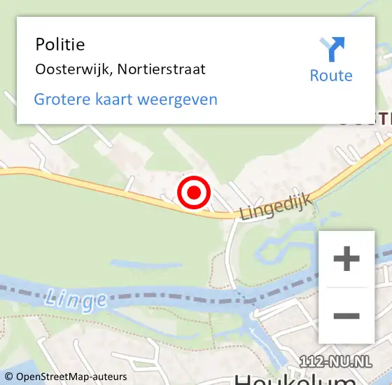 Locatie op kaart van de 112 melding: Politie Oosterwijk, Nortierstraat op 15 september 2023 16:40