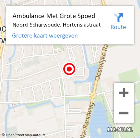 Locatie op kaart van de 112 melding: Ambulance Met Grote Spoed Naar Noord-Scharwoude, Hortensiastraat op 15 september 2023 17:23