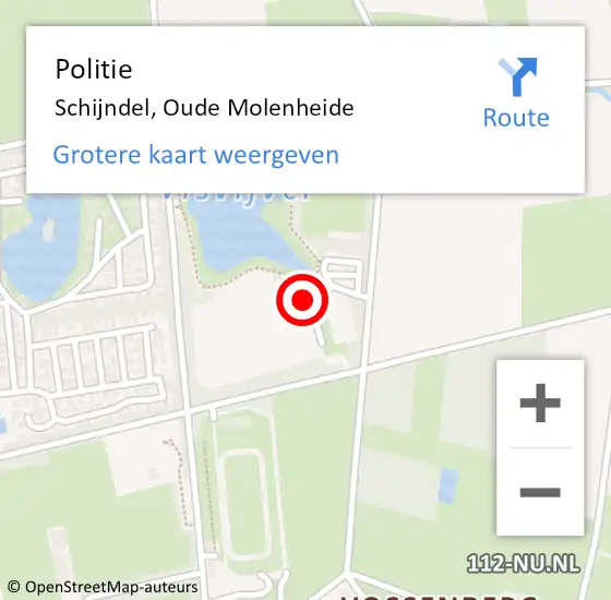 Locatie op kaart van de 112 melding: Politie Schijndel, Oude Molenheide op 15 september 2023 17:34