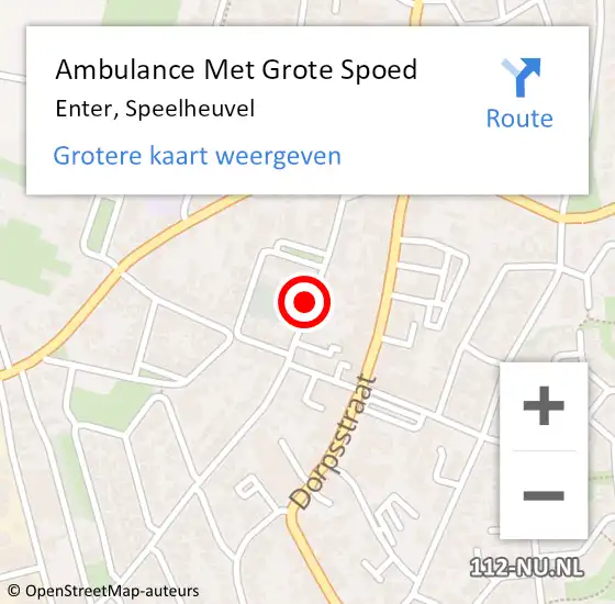 Locatie op kaart van de 112 melding: Ambulance Met Grote Spoed Naar Enter, Speelheuvel op 13 oktober 2013 22:41