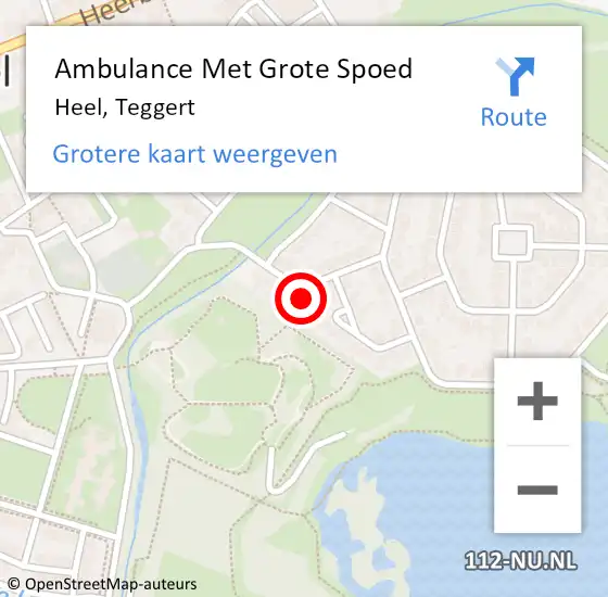 Locatie op kaart van de 112 melding: Ambulance Met Grote Spoed Naar Heel, Teggert op 15 september 2023 19:15