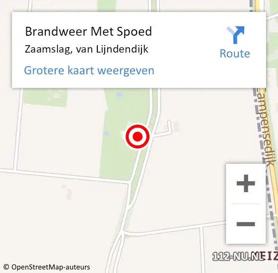 Locatie op kaart van de 112 melding: Brandweer Met Spoed Naar Zaamslag, van Lijndendijk op 15 september 2023 19:17