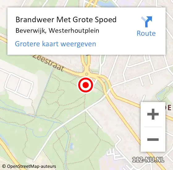Locatie op kaart van de 112 melding: Brandweer Met Grote Spoed Naar Beverwijk, Westerhoutplein op 15 september 2023 19:31