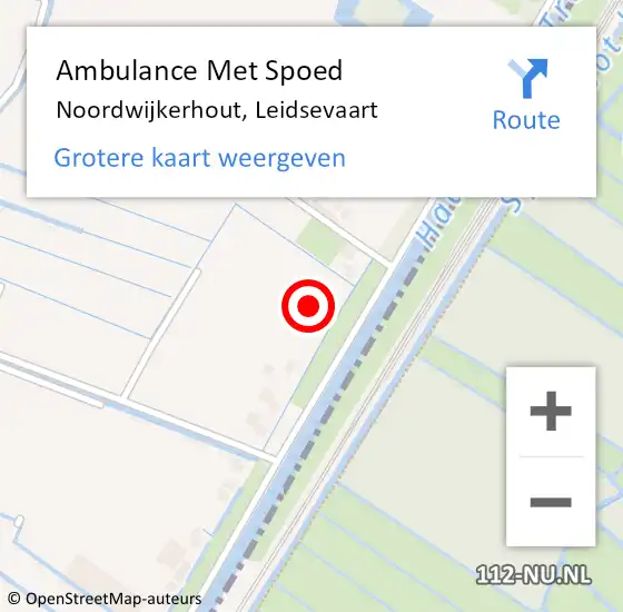 Locatie op kaart van de 112 melding: Ambulance Met Spoed Naar Noordwijkerhout, Leidsevaart op 15 september 2023 20:52