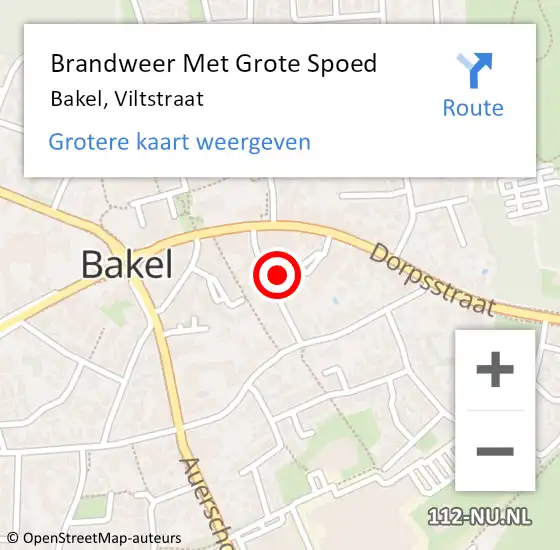 Locatie op kaart van de 112 melding: Brandweer Met Grote Spoed Naar Bakel, Viltstraat op 15 september 2023 21:30