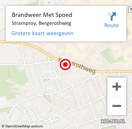 Locatie op kaart van de 112 melding: Brandweer Met Spoed Naar Stramproy, Bergerothweg op 15 september 2023 21:43