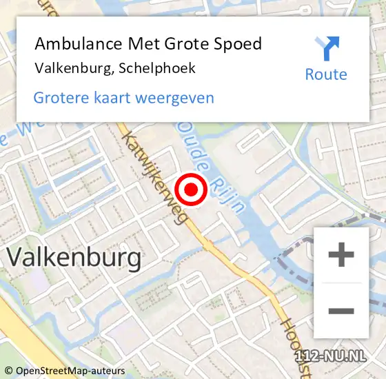 Locatie op kaart van de 112 melding: Ambulance Met Grote Spoed Naar Valkenburg, Schelphoek op 15 september 2023 21:49