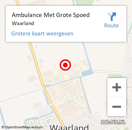 Locatie op kaart van de 112 melding: Ambulance Met Grote Spoed Naar Waarland op 15 september 2023 22:46