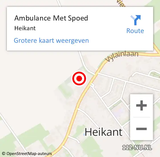 Locatie op kaart van de 112 melding: Ambulance Met Spoed Naar Heikant op 16 september 2023 01:09